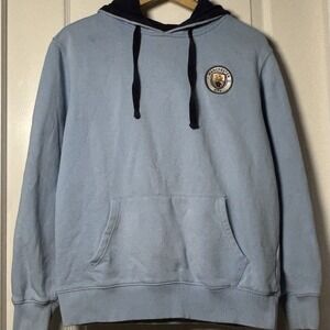 Manchester City F.C. Light Blue Embroidered Logo Front Pocket Fan Hoodie